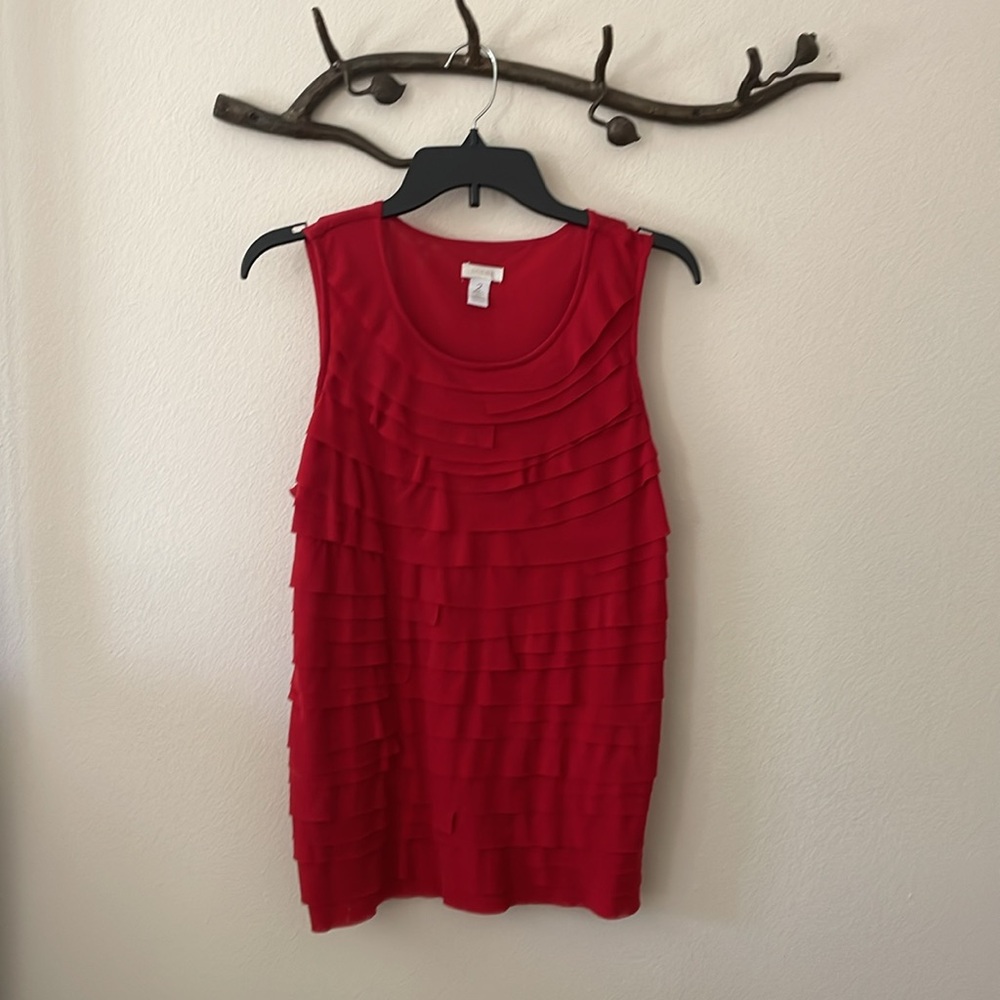 Chicos size 2 sleeveless red top.